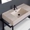Modern  Console Vanity, Travertine Style Sink, 35